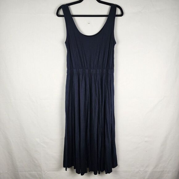 Vince Navy Blue Midi Tank Dress Size Medium Nautical Coastal Beachy Summer - Picture 2 of 6